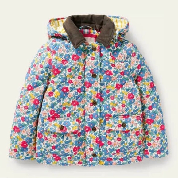 Mini Boden Other - Mini Boden | Apple Blossom Ditzy Floral Print Quilted Jacket 5/6 year